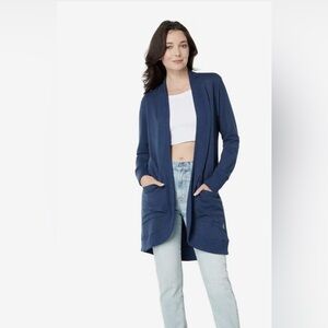 L.L.Bean SoftFlex‎ Long Open Cardigan Teal Color